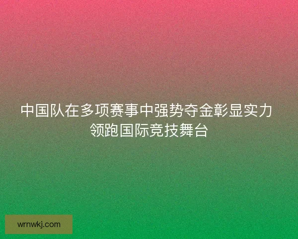 中国队在多项赛事中强势夺金彰显实力 领跑国际竞技舞台